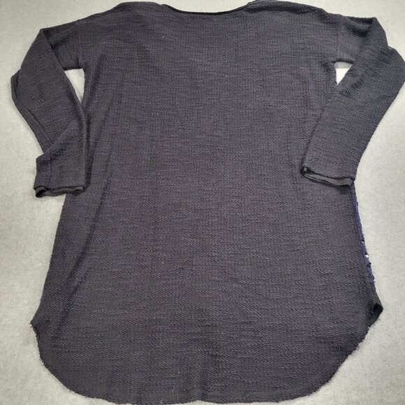 Free People Women's Tunic Sweater Dress V-Neck Sequin Embellished S/M Blue Black - Picture 9 of 9